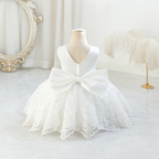 5277 Wholesale Luxury White Cotton Infant Baby Girl Baptism Dress Set Afghan Style 8 Months Kids Children Daily Wear Baptism Gown