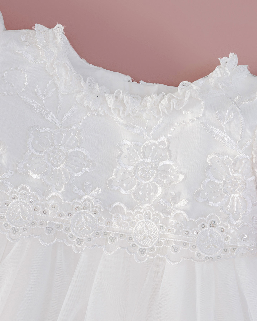 6259 Baby Girl Dresses Wedding Dresses Baptism Dress Frocks Party Wear Fancy Flower Embroidery Newborn White Clothes Wholesales