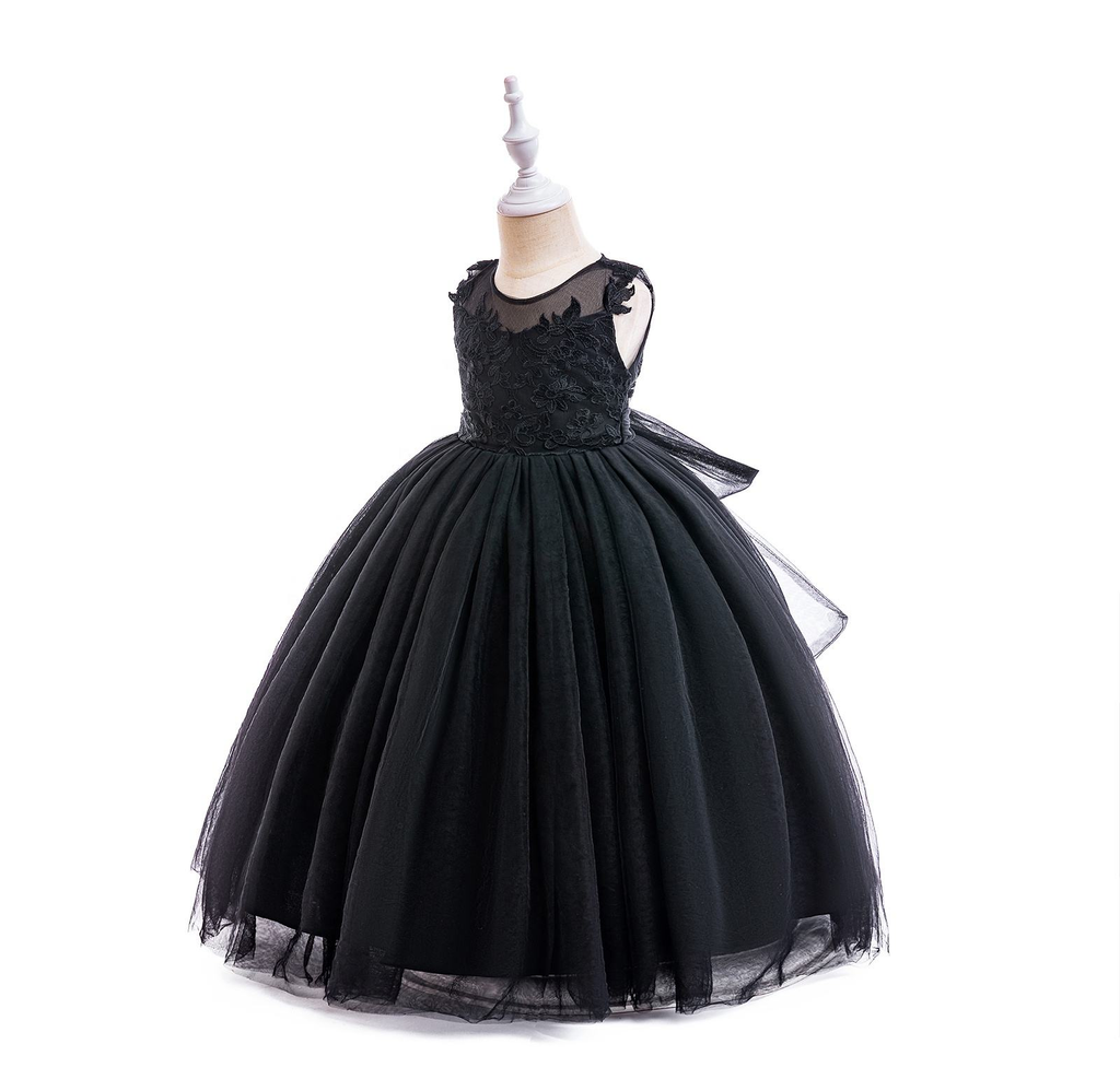 7893 Casual Kids Tulle New Design Princess Teenage Embroidery Flower Girl Dress Backless Dresses Lace Girls Wedding Fashion Luxury