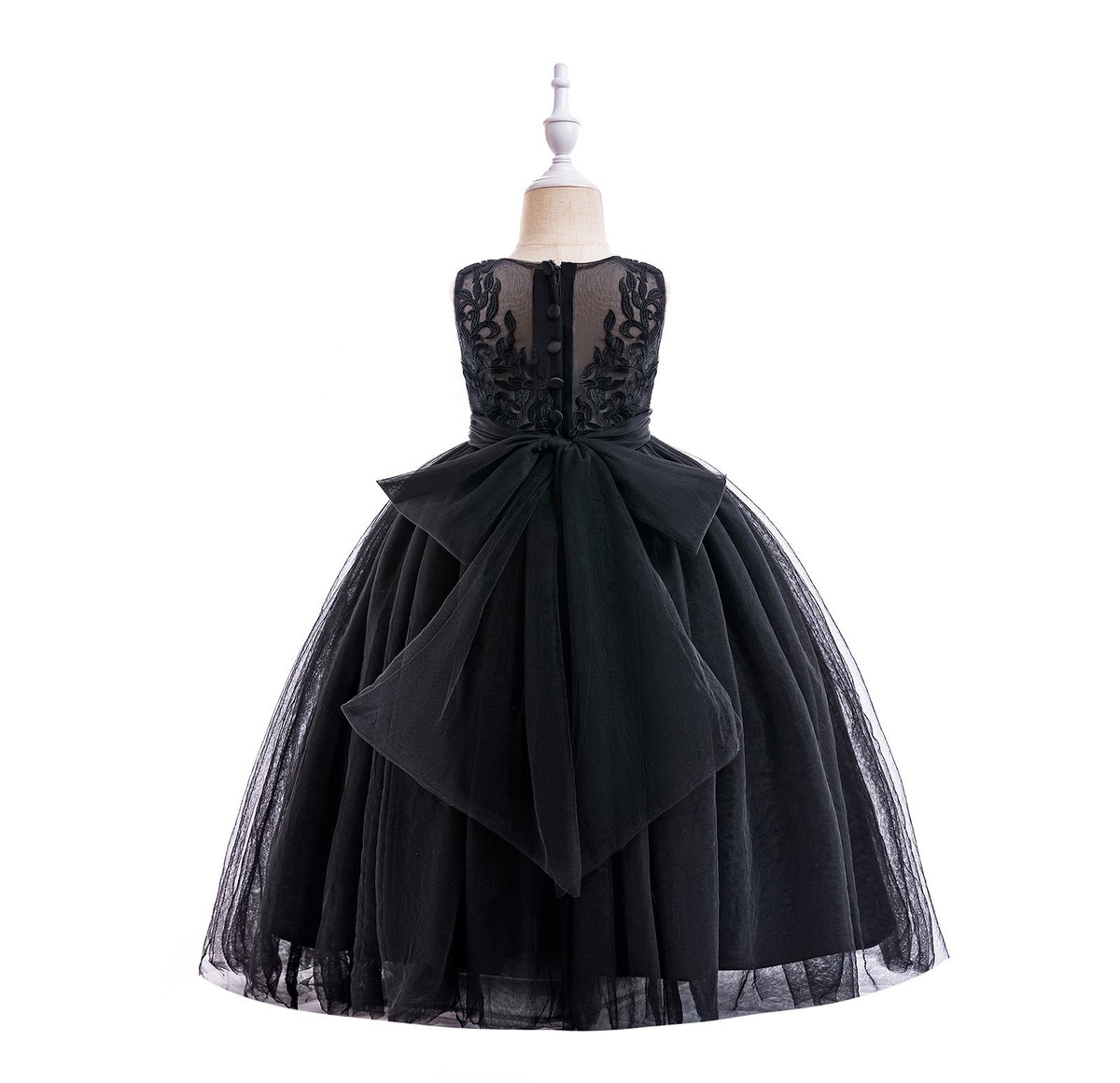 7893 Casual Kids Tulle New Design Princess Teenage Embroidery Flower Girl Dress Backless Dresses Lace Girls Wedding Fashion Luxury