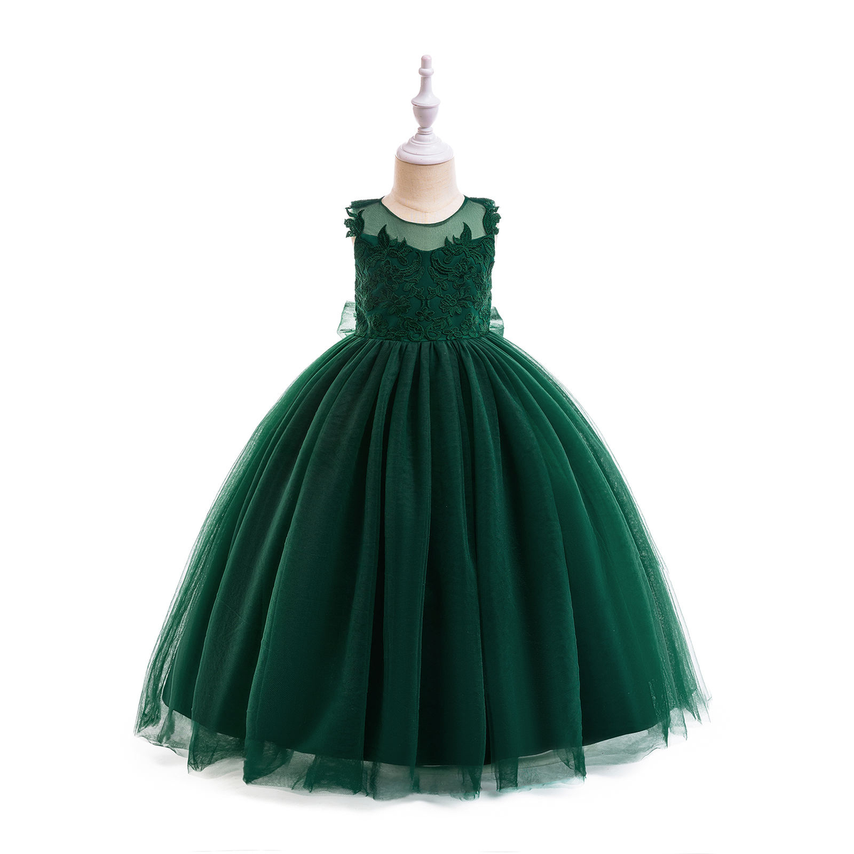 7893 Casual Kids Tulle New Design Princess Teenage Embroidery Flower Girl Dress Backless Dresses Lace Girls Wedding Fashion Luxury