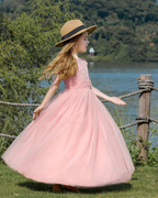 7791 Flower Lace Girls Summer Dresses Wedding Evening Costume Kids Clothes Wholesale Princess Party Pageant Children Dress