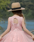 7791 Flower Lace Girls Summer Dresses Wedding Evening Costume Kids Clothes Wholesale Princess Party Pageant Children Dress