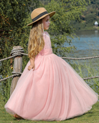 7791 Flower Lace Girls Summer Dresses Wedding Evening Costume Kids Clothes Wholesale Princess Party Pageant Children Dress