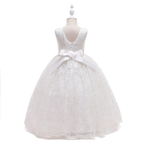 7568 Lace Prom Pageant Fancy Flower Girl Dress Sleeveless Elegant Wedding Ball Gown Tulle Kids Girls Formal Princess Cute Dresses