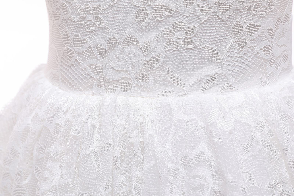 7568 Lace Prom Pageant Fancy Flower Girl Dress Sleeveless Elegant Wedding Ball Gown Tulle Kids Girls Formal Princess Cute Dresses
