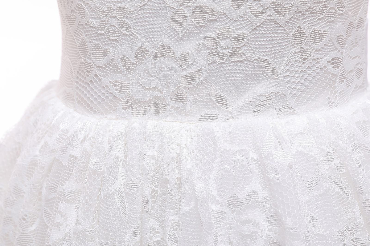 7568 Lace Prom Pageant Fancy Flower Girl Dress Sleeveless Elegant Wedding Ball Gown Tulle Kids Girls Formal Princess Cute Dresses