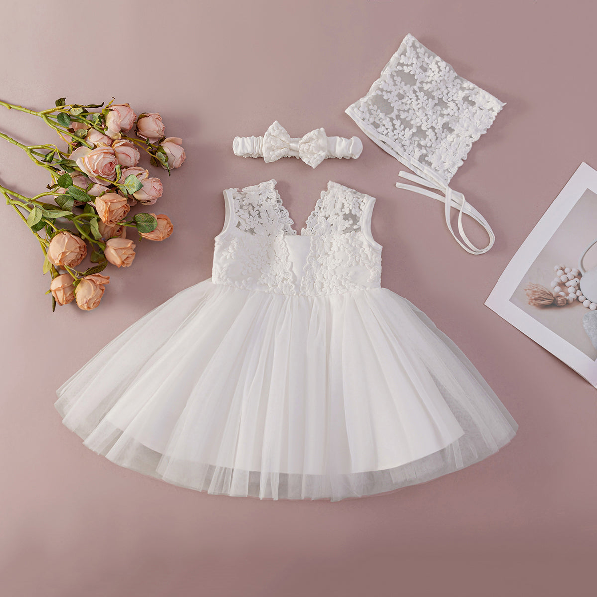 5136 Wholesale Baby Girls Dress White Baby Dresses Embroidered Wedding Dresses Flower Girls Christening Gown for Baby Baptism