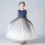 9888 Flower Girl Dresses for 7 Year Olds Girls Princess Lilac Pageant Long Dress Kids Tulle Prom Ball Gowns