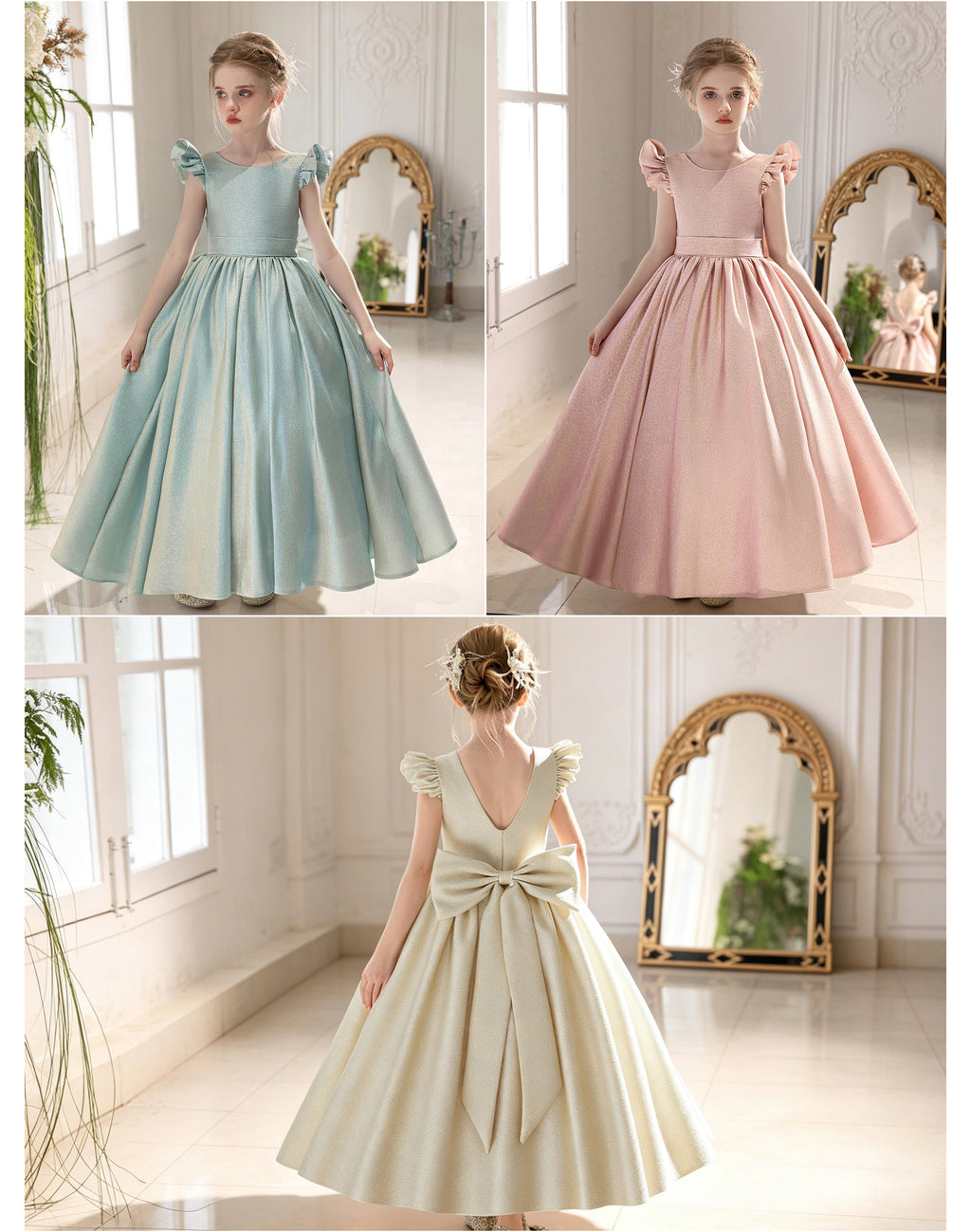 5156 High Quality Party Kids Dresses for Girls Formal Style Princess Fashion Backless Dress  Teenage Girls Clothing