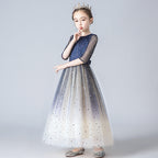 9888 Flower Girl Dresses for 7 Year Olds Girls Princess Lilac Pageant Long Dress Kids Tulle Prom Ball Gowns