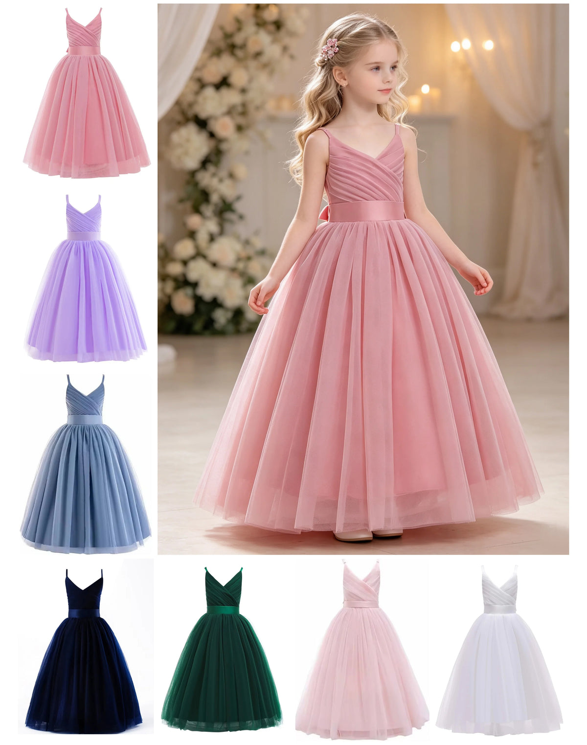 9726 Wholesale Elegant Purple Princess Evening Gown Flower Girl Wedding Birthday Party Dress Kids Teenager Girls Formal Dresses