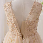 7789 Wholesale Rose Gold Princess Tutu Ballroom Gown Flower Girl Dress 5Y Formal Kids Girls Wedding Birthday Party Dresses