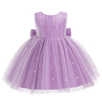 5296 Champagne Baby Girls Tulle Party Dress Pearl Decor Sleeveless Puffy Skirt 12-18M 18-24M Flower Girl Wholesale Vendor Export