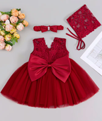 5136 Baby Dresses Cute Bow Baby Fancy Dress Princess Party Baby Frock 1 Year Birthday