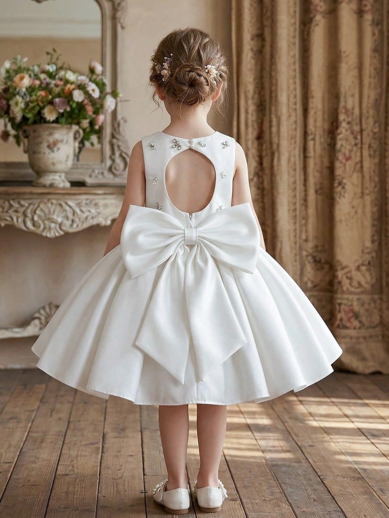 5370 Wholesale Satin Princess Night Summer Flower Girl Wedding Birthday Dresses for Kids Girls
