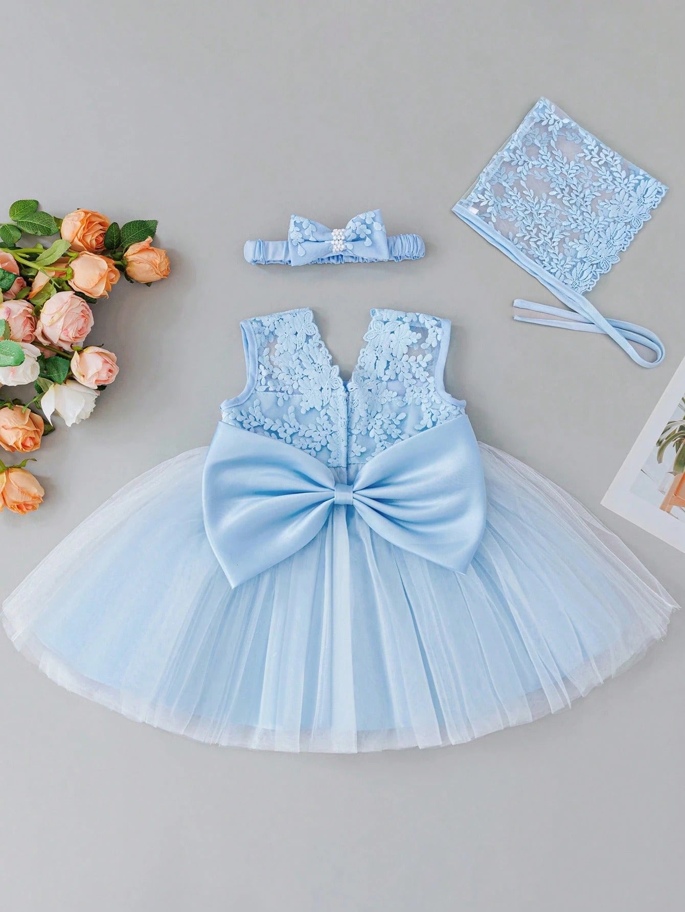 5136 Baby Dresses Cute Bow Baby Fancy Dress Princess Party Baby Frock 1 Year Birthday
