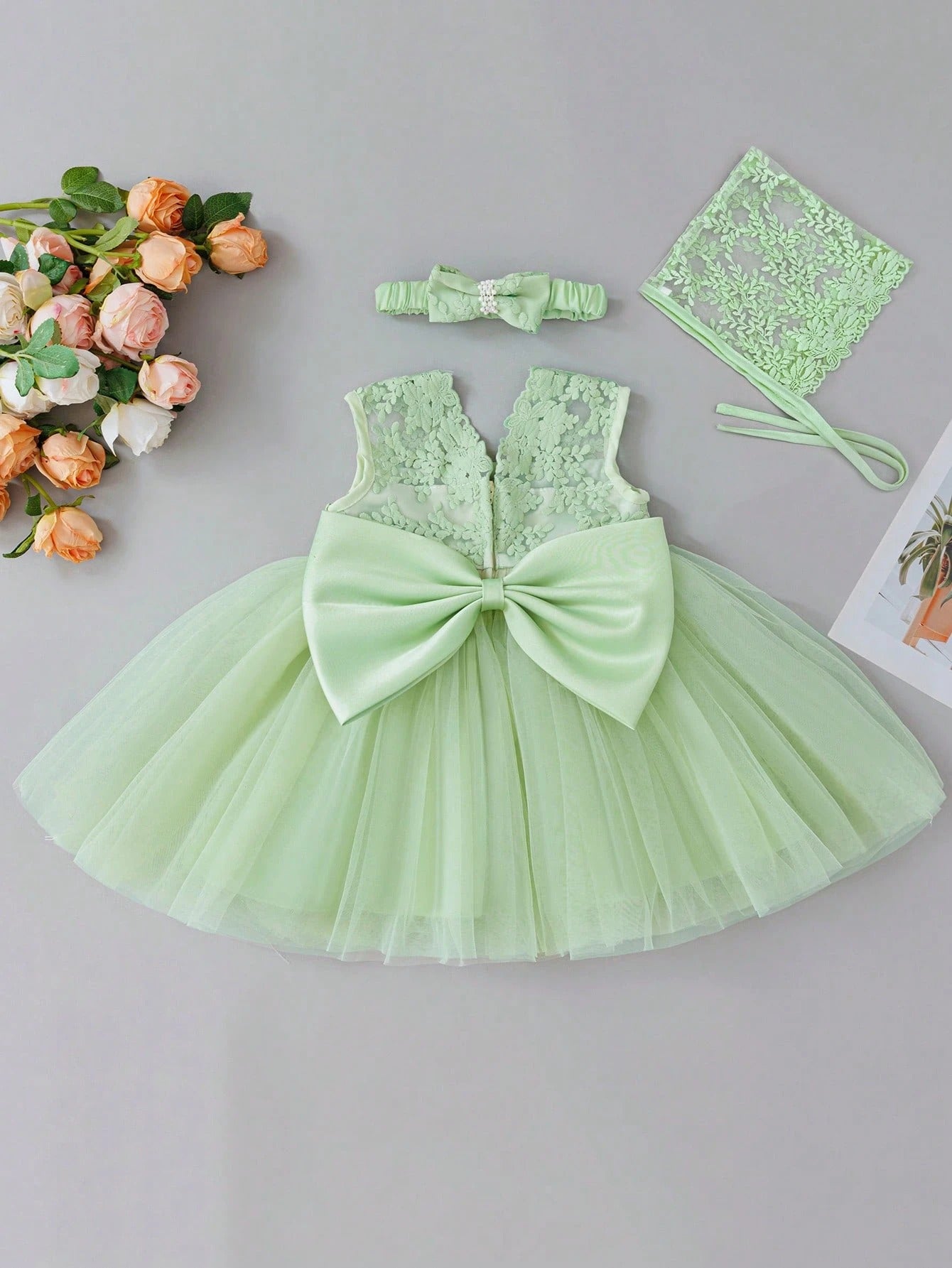 5136 Baby Dresses Cute Bow Baby Fancy Dress Princess Party Baby Frock 1 Year Birthday