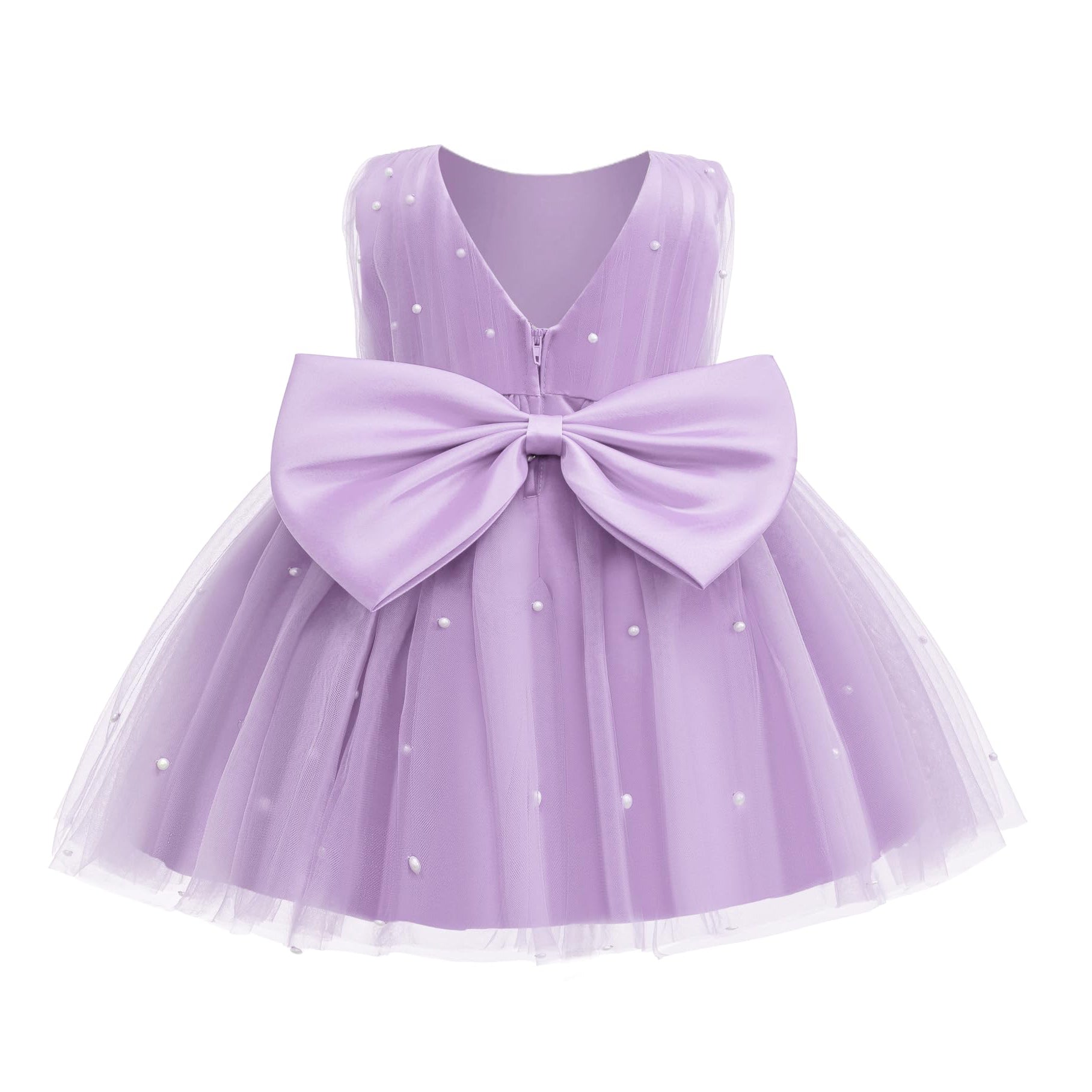 5296 Champagne Baby Girls Tulle Party Dress Pearl Decor Sleeveless Puffy Skirt 12-18M 18-24M Flower Girl Wholesale Vendor Export