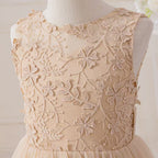 7789 Wholesale Rose Gold Princess Tutu Ballroom Gown Flower Girl Dress 5Y Formal Kids Girls Wedding Birthday Party Dresses