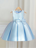 7891 Navy Blue Flower Girl Uniform Church Dress 3 Years Old Baby Girl Summer Birthday Party Wear Dress Made in China for Baby Girl