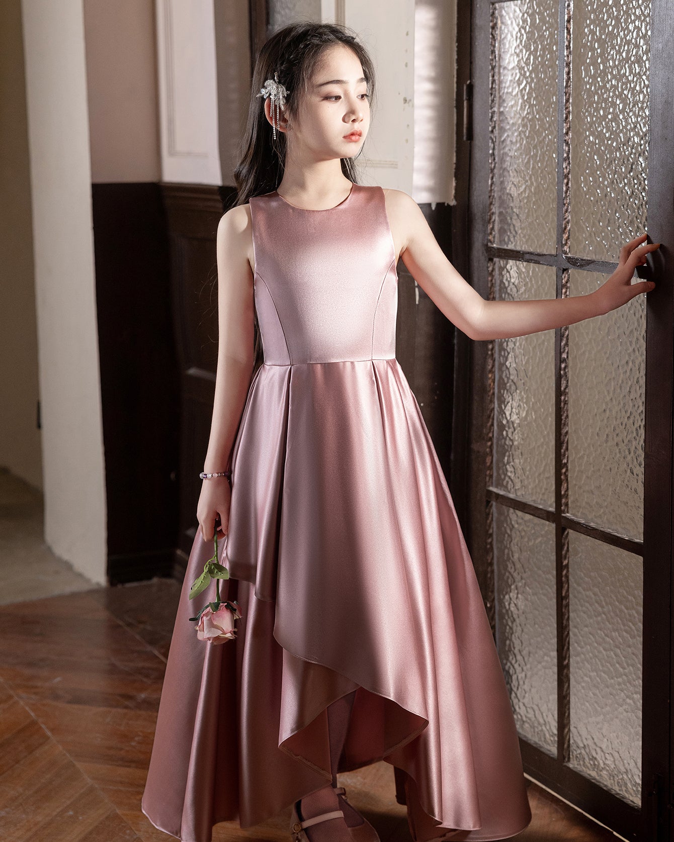 5116 Flower Girl Long Dress Princess Cute Kids Girls Clothes Baby Girls Princess Dresses Party Birthday Wedding Gown