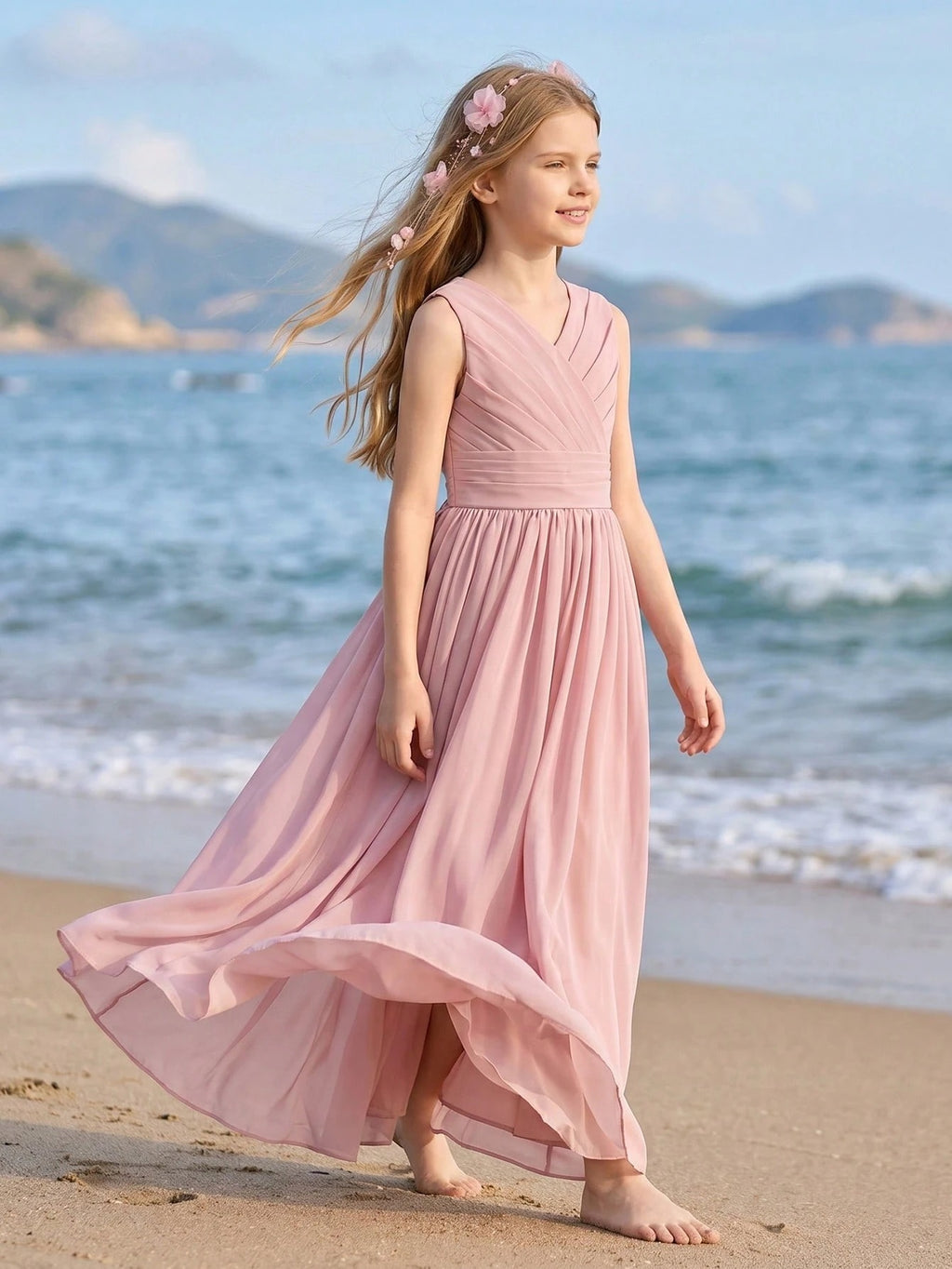 5111 Children's Princess Dress Cute Pageant Flower Girl Wedding Gown Teen Clothing Elegant Dresses for Girls for 10 Years Old