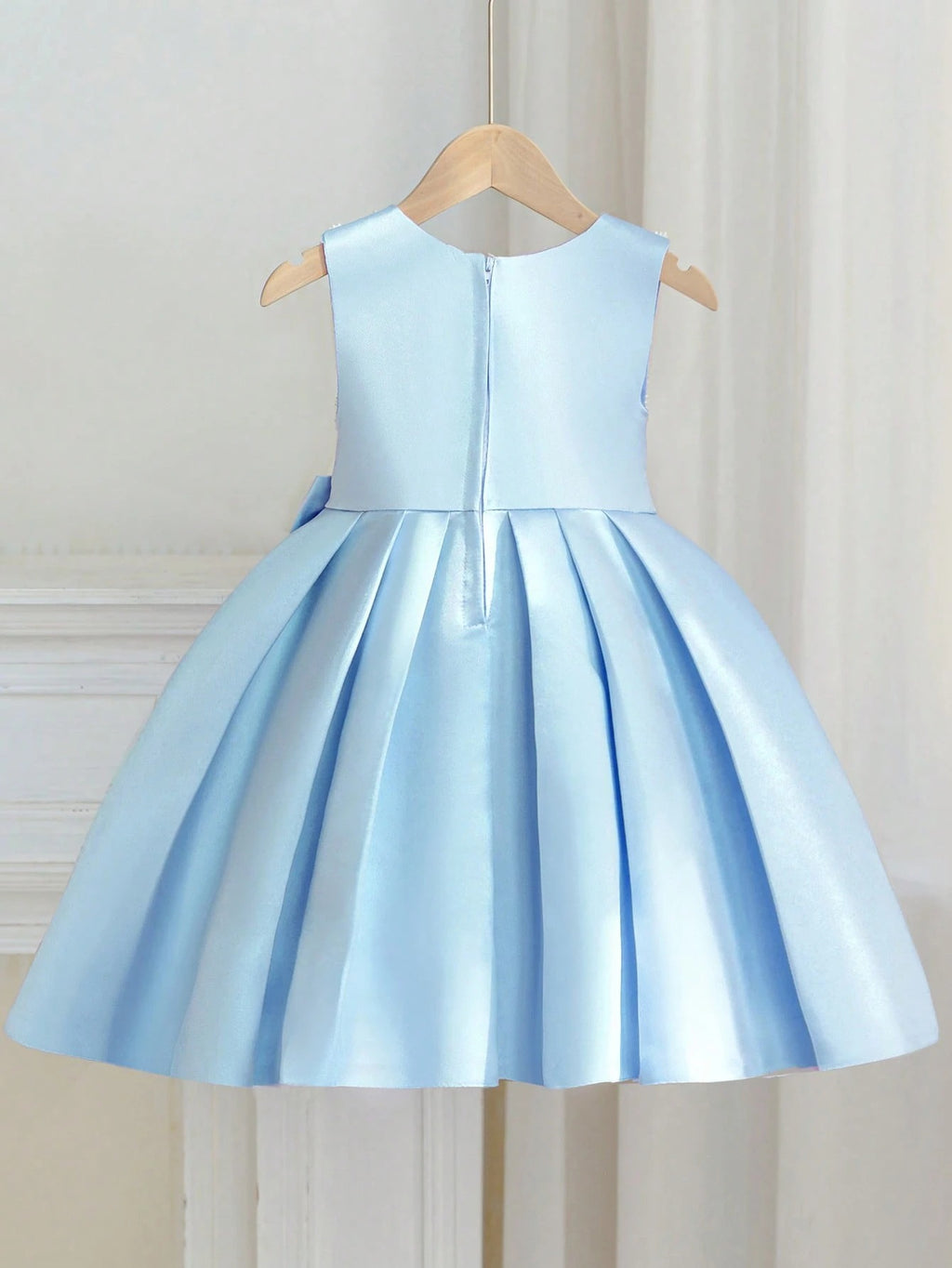 7891 Navy Blue Flower Girl Uniform Church Dress 3 Years Old Baby Girl Summer Birthday Party Wear Dress Made in China for Baby Girl