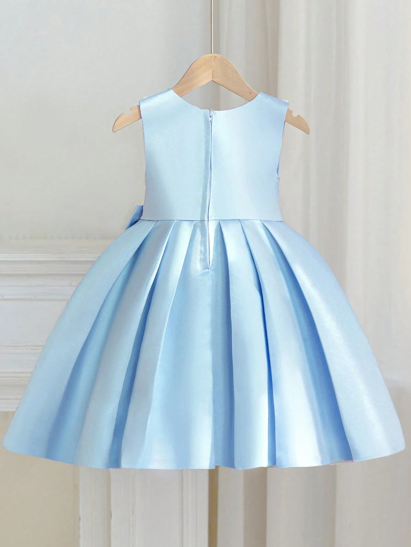 7891 Navy Blue Flower Girl Uniform Church Dress 3 Years Old Baby Girl Summer Birthday Party Wear Dress Made in China for Baby Girl