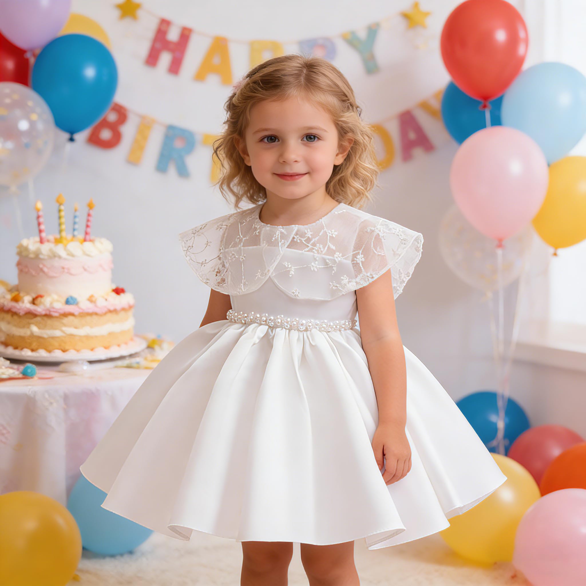 5256 Toddler Baby Girls Princess Birthday Dress Flower Girl Pageant Party Tutu Wedding Formal Dresses Tulle Gown Kids Dresses
