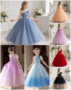 5163 New Year Gala Girls One Shoulder Dress Burgundy Gown for Christmas Recital Holiday Party Stage Performance Year End Celebration