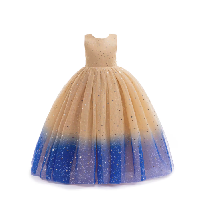 7689 Girls Tulle Flower Girl Dress Birthday Wedding Pageant Party Princess Gown Kids Formal Wear Ages 5 to 11 Years