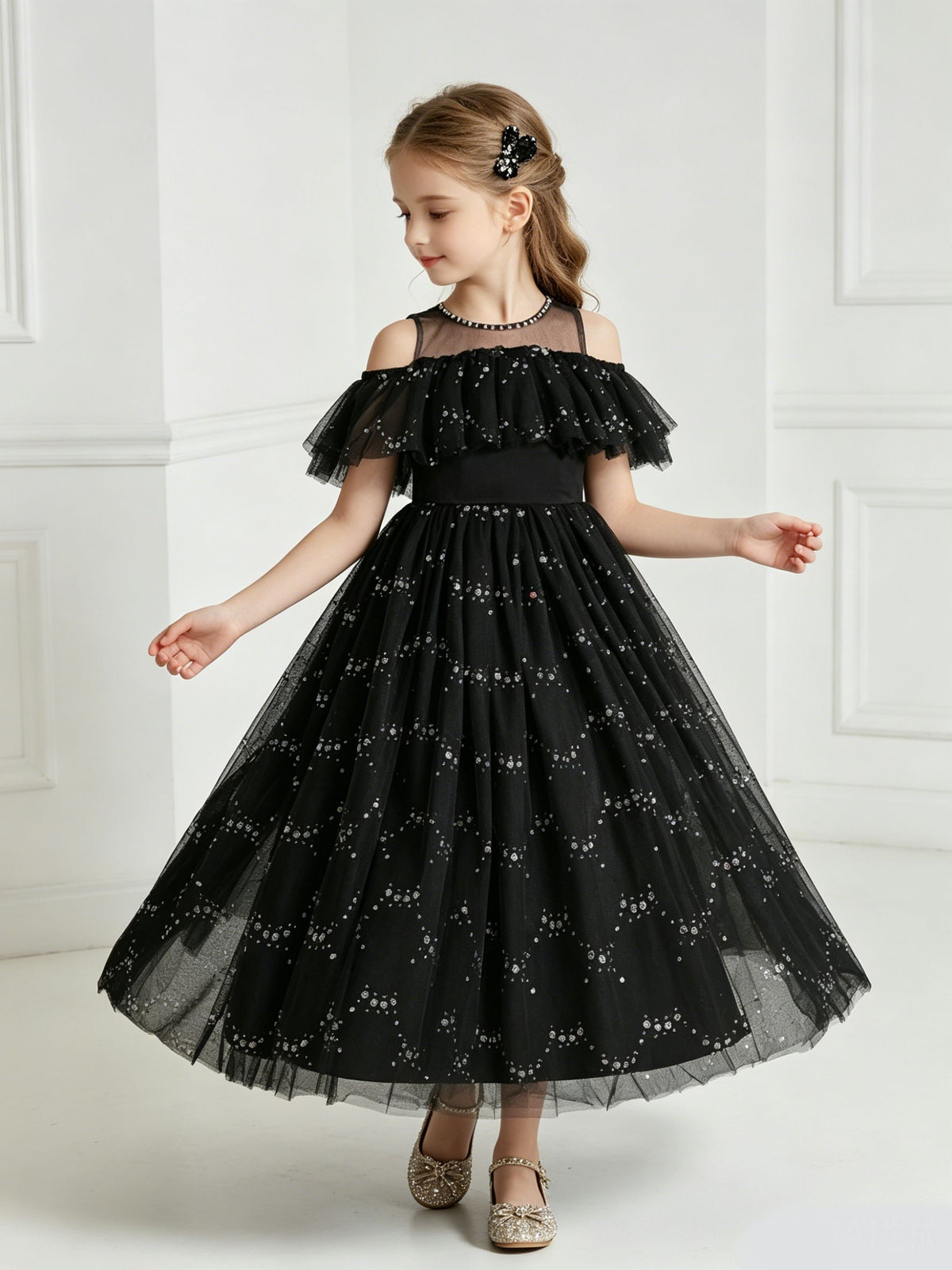 7209 Hot Selling Children Latest Fashion Communion Dresses for Kids Designs New Model Girls Ruffle Ball Gown