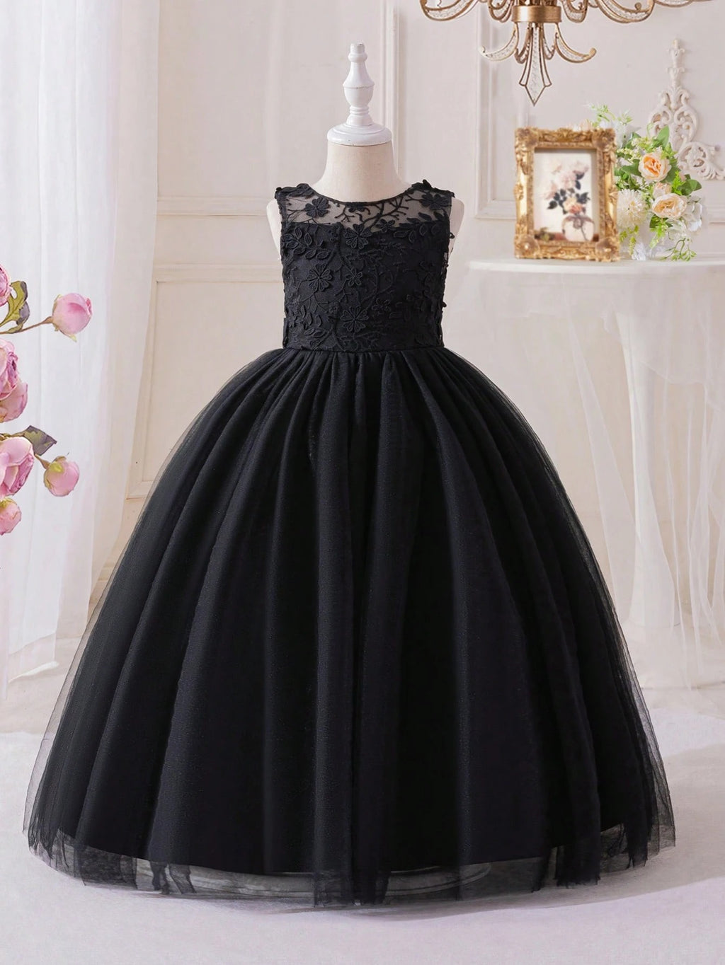 7789 Wholesale Rose Gold Princess Tutu Ballroom Gown Flower Girl Dress 5Y Formal Kids Girls Wedding Birthday Party Dresses