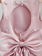 5370 Wholesale Beaded Satin Formal Fancy Princess Party Wear Dress Sets Frocks Gown for Young Kids Toddler Little Girls 4-8Y