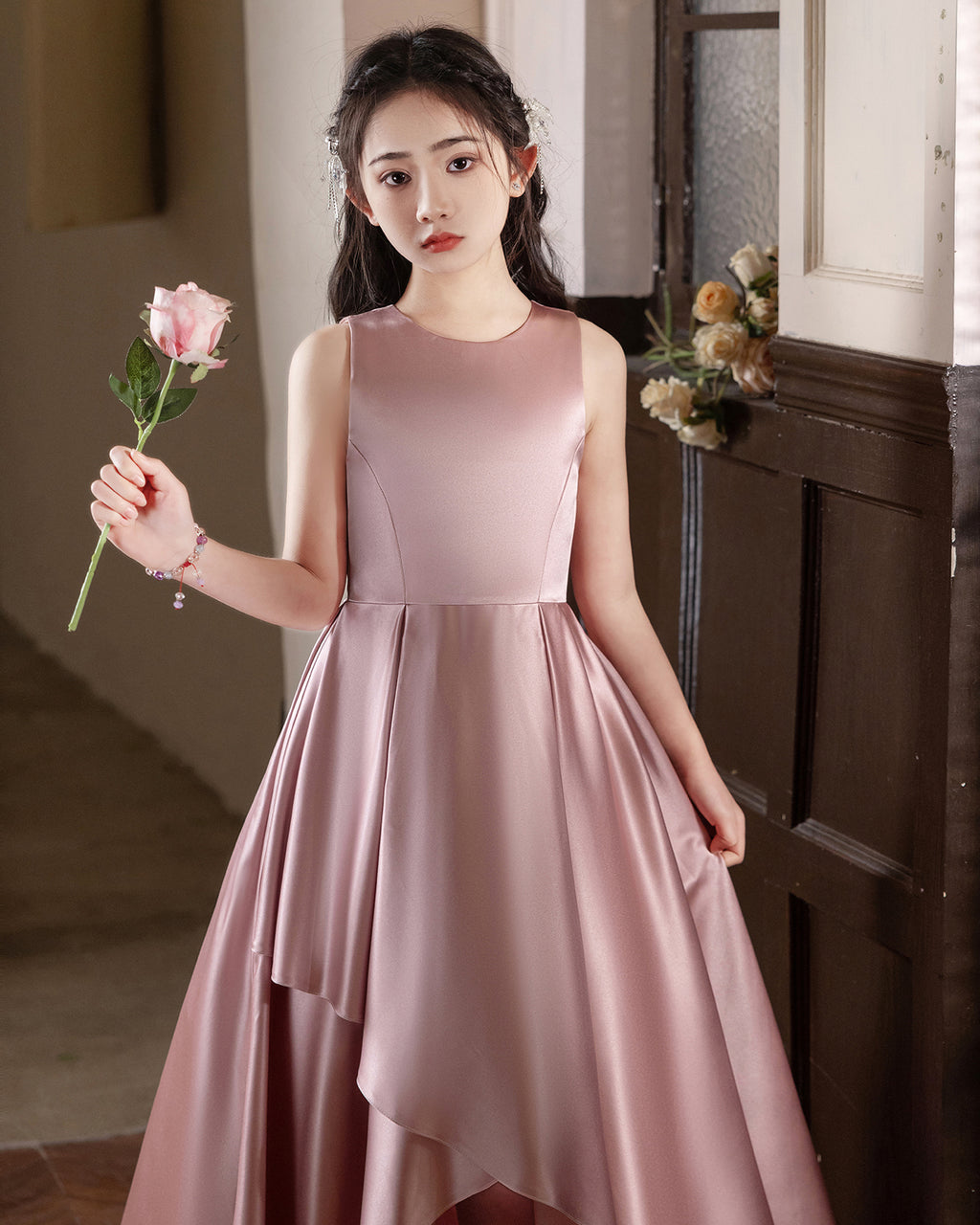 5116 Flower Girl Long Dress Princess Cute Kids Girls Clothes Baby Girls Princess Dresses Party Birthday Wedding Gown