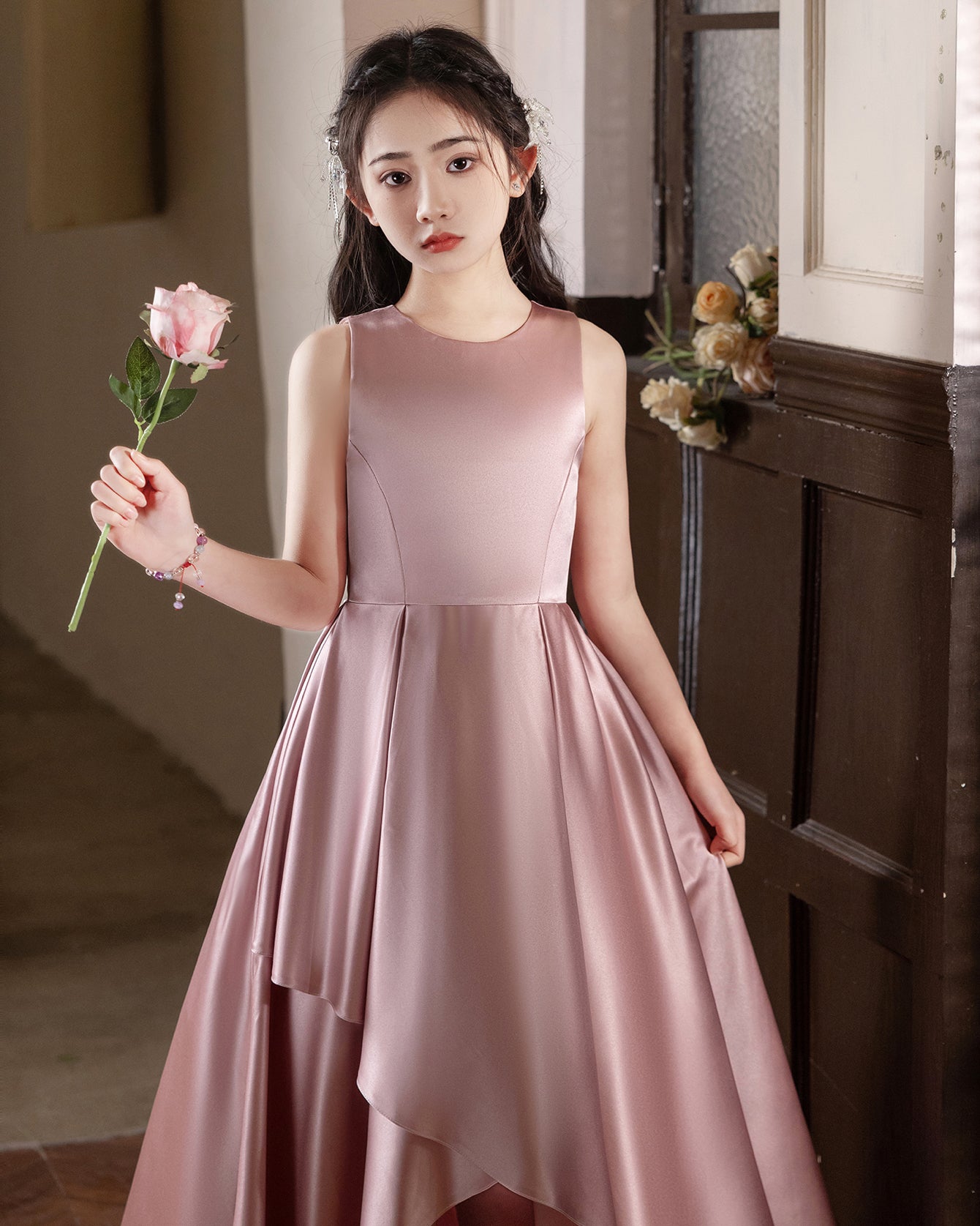5116 Flower Girl Long Dress Princess Cute Kids Girls Clothes Baby Girls Princess Dresses Party Birthday Wedding Gown
