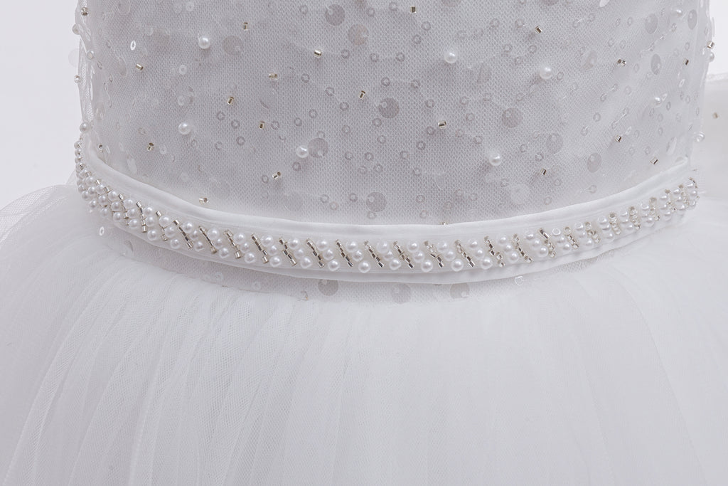 5137 Wholesale White Lace First Communion Dress Kids Flower Girl Formal Wear for Church First Holy Communion Ceremony