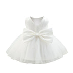 5296 Wholesale Baby Girls White Pearl Tulle Dress 1-4 Years Flower Girl Wedding Baptism Party Gown OEM Kids Clothing Supplier Wear