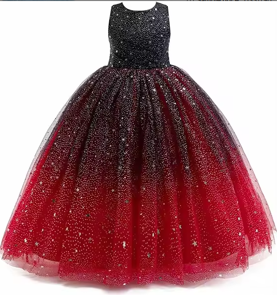 7689 Girls Tulle Flower Girl Dress Birthday Wedding Pageant Party Princess Gown Kids Formal Wear Ages 5 to 11 Years