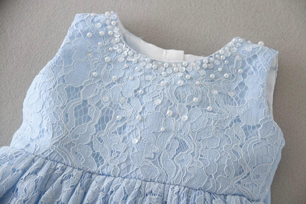 9866 1 Years Baby Girl Polynesian Dress Baby Blue Reception Dress 1st Birthday Indian Eid Dress Wholesale Baby Girl Frock Party Dress