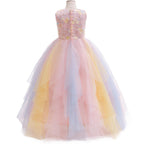5233 Wholesale Girls Formal Tulle Dress Long a Line Wedding Pageant Princess Birthday Party Dance Prom Ball Gown Flower Girls Dress