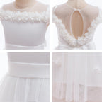 5231 Wholesale China White Angel Bride Flower Girl Dress 12Y Kids Long Plain Casual Formal Ball Gown Wedding Graduation Party Dresses