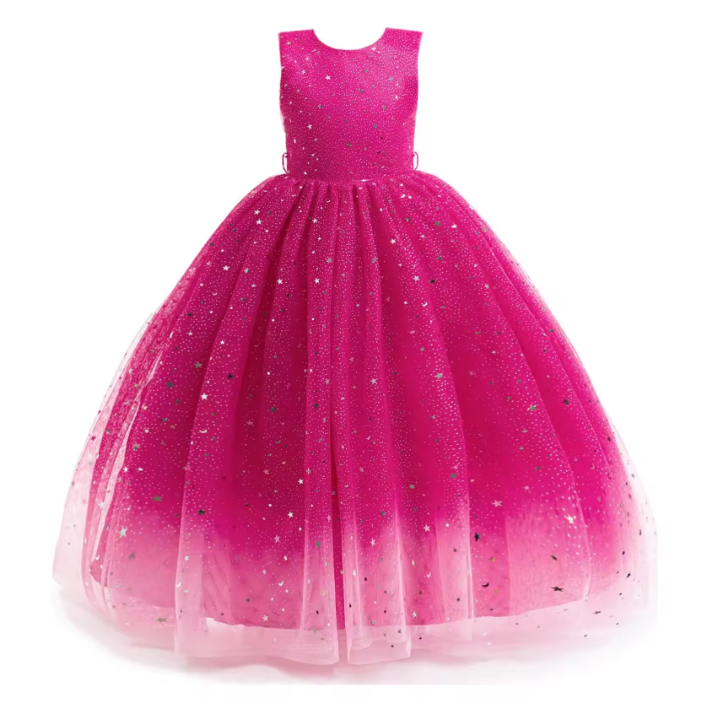 7689 Girls Tulle Flower Girl Dress Birthday Wedding Pageant Party Princess Gown Kids Formal Wear Ages 5 to 11 Years