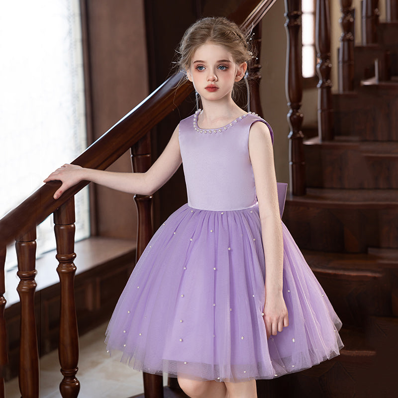 5151 Girls Pageant Dress Wholesale Lavender Short Princess Gown for Birthday Party Wedding Recital Event Kids Girls Clothing Factory