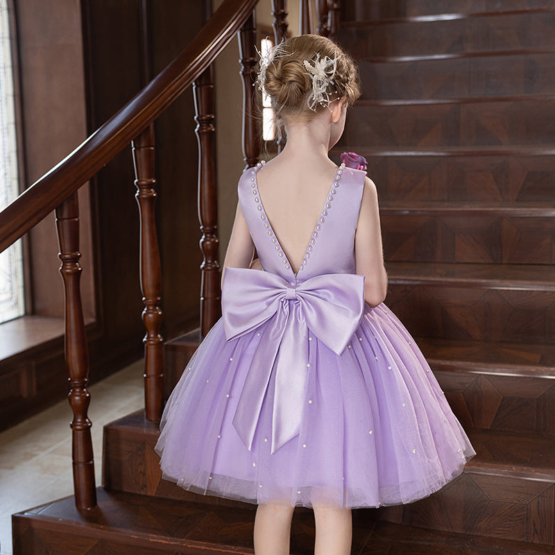 5151 Girls Pageant Dress Wholesale Lavender Short Princess Gown for Birthday Party Wedding Recital Event Kids Girls Clothing Factory