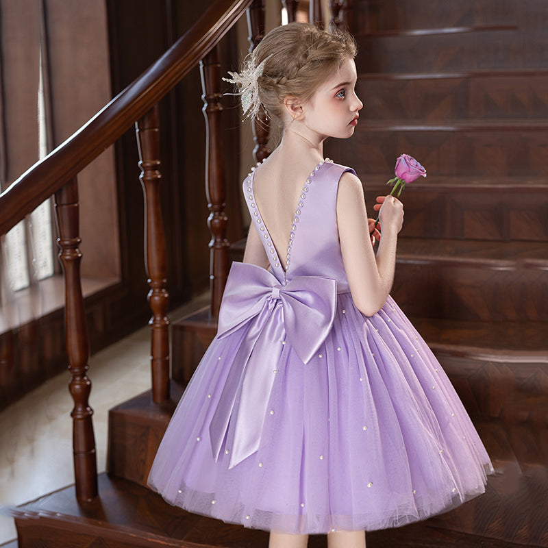 5151 Girls Pageant Dress Wholesale Lavender Short Princess Gown for Birthday Party Wedding Recital Event Kids Girls Clothing Factory