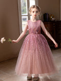 5157 Wholesale Girl Dresses 10 Years Old Princess Gold Sequin Birthday Party Wedding Evening Gown Kids Baby Girls Frock