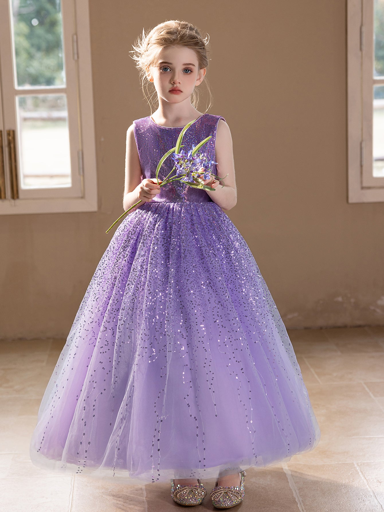 5157 Wholesale Girl Dresses 10 Years Old Princess Gold Sequin Birthday Party Wedding Evening Gown Kids Baby Girls Frock