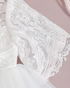 5171 Wholesale Baby Infant Girl Baptism Dresses Flower Newborn Gown White Lace Christening Dress for Baby Girl
